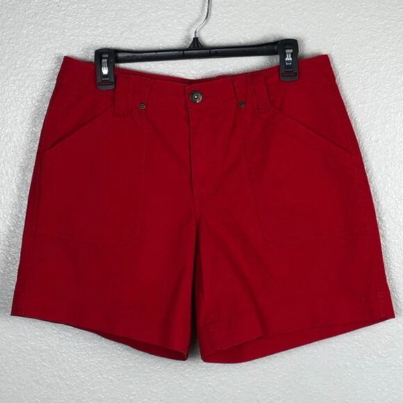 Vintage Faded Glory Stretch Missy Size 12 Mid Length Red Women’s Shorts Summer - Picture 1 of 5